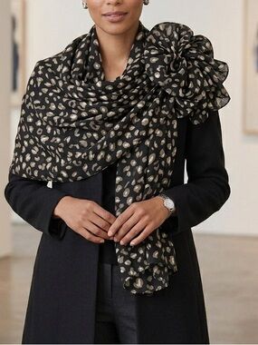 Black and White Animal Print Scarf